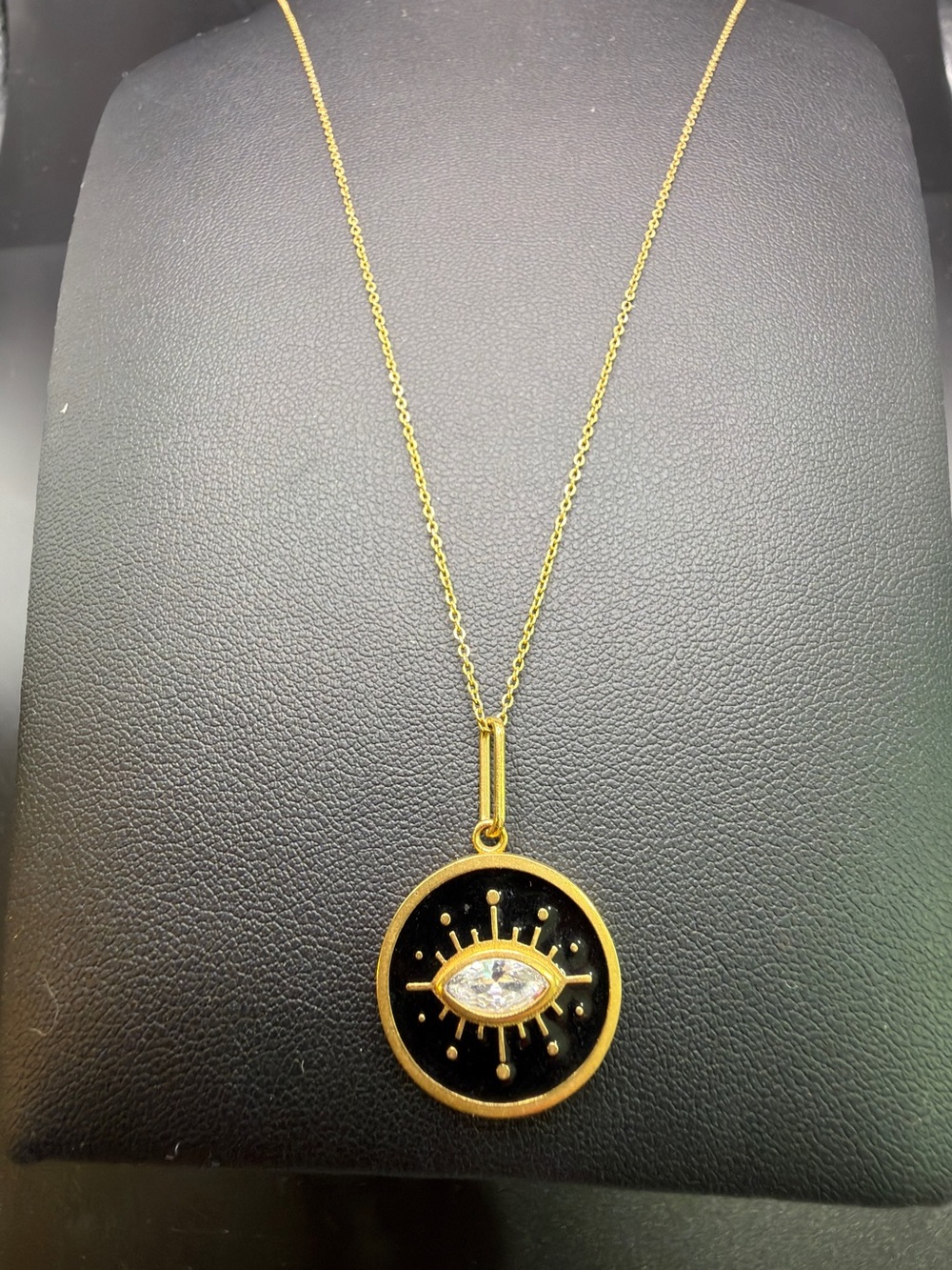 THATCH 14K GOLD PLATED TALISMAN ENAMEL NECKLACE WITH CHARM 20” BOHO FESTIVAL
